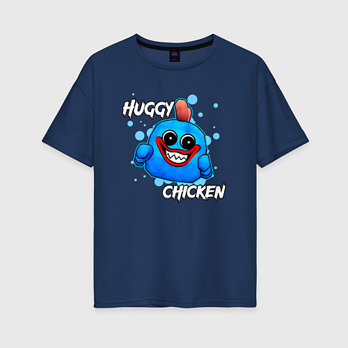 Женская футболка оверсайз Чикен Ган - Хагги Вагги / Тёмно-синий – фото 1