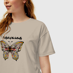 Футболка оверсайз женская The flight of the butterfly, цвет: миндальный — фото 2