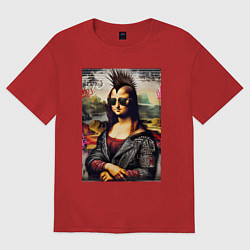 Футболка оверсайз женская Mona Lisa - punk, цвет: красный