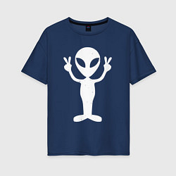Женская футболка оверсайз Peace alien