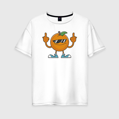 Женская футболка оверсайз Апельсиновый привет / Белый – фото 1