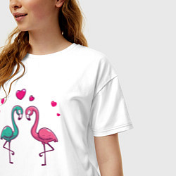 Футболка оверсайз женская Flamingo love, цвет: белый — фото 2