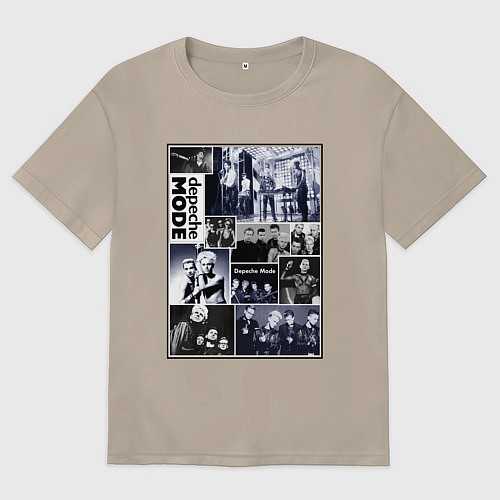 Женская футболка оверсайз Depeche Mode - Collage / Миндальный – фото 1