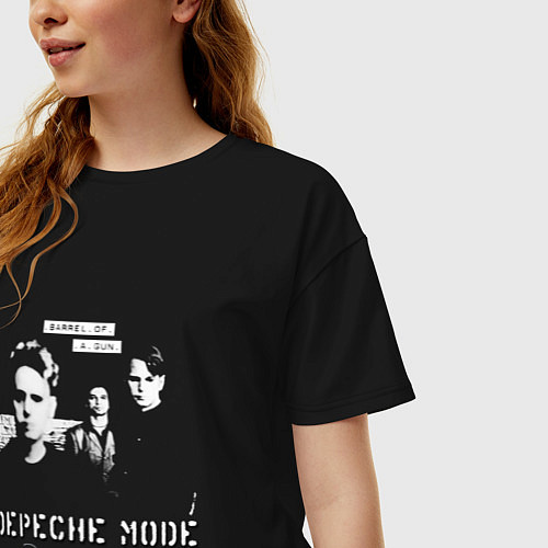 Женская футболка оверсайз Depeche Mode - Band barrel of a gun / Черный – фото 3