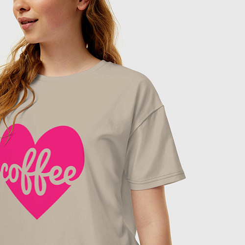 Женская футболка оверсайз Pink coffee / Миндальный – фото 3
