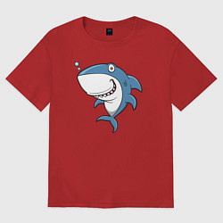 Футболка оверсайз женская Cute shark, цвет: красный