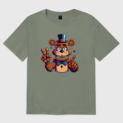 Футболка оверсайз женская Медведь Фредди, цвет: авокадо