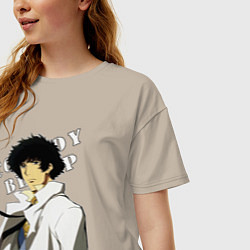 Футболка оверсайз женская Spike из аниме cowboy bebop, цвет: миндальный — фото 2