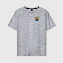 Футболка оверсайз женская Футбольный клуб Барселона - с эмблемой, цвет: меланж