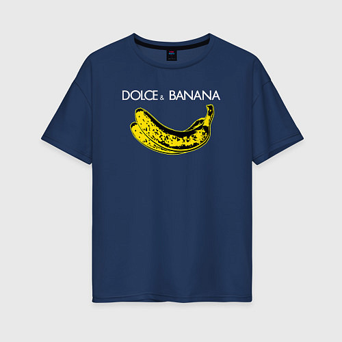 Женская футболка оверсайз Dolce Banana / Тёмно-синий – фото 1