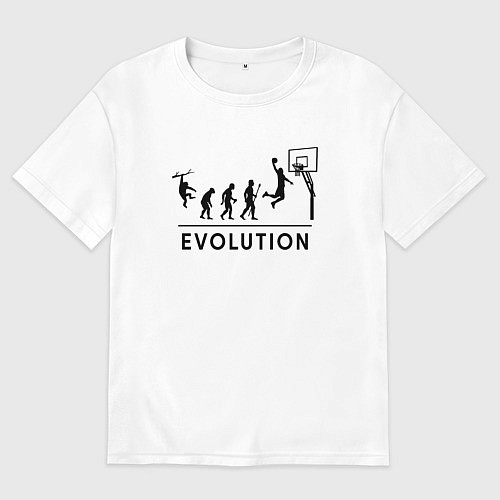 Женская футболка оверсайз Эволюция баскетболиста, баскетбол / Белый – фото 1