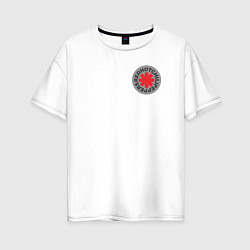 Футболка оверсайз женская Red Hot Chili Peppers эмблема, цвет: белый
