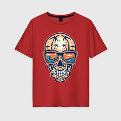 Женская футболка оверсайз Summer skull