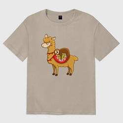 Женская футболка оверсайз Лама и ленивец