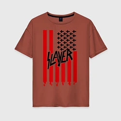 Женская футболка оверсайз Slayer Flag