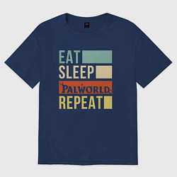 Женская футболка оверсайз Eat sleep Palworld rpeat