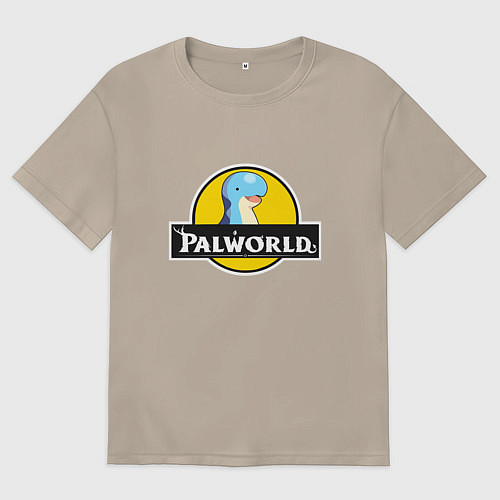 Женская футболка оверсайз Релаксаурус Палворлд / Миндальный – фото 1