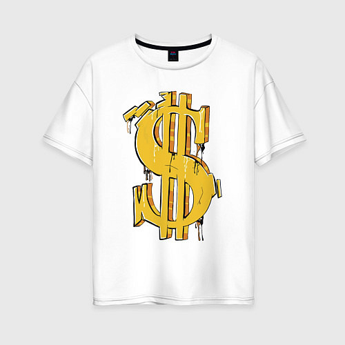 Женская футболка оверсайз Знак денег / Белый – фото 1