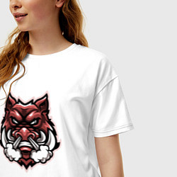 Футболка оверсайз женская Дикий кабан, цвет: белый — фото 2