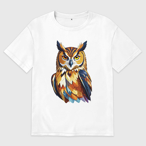 Женская футболка оверсайз Мудрый филин / Белый – фото 1