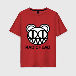 Женская футболка оверсайз Radiohead logo bear