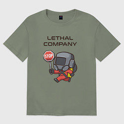 Футболка оверсайз женская Lethal company: Stop Please, цвет: авокадо