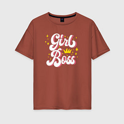 Женская футболка оверсайз Girl boss crown