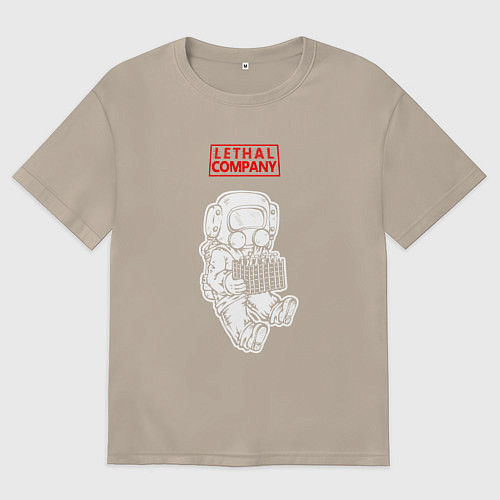 Женская футболка оверсайз Lethal Company: Worker / Миндальный – фото 1