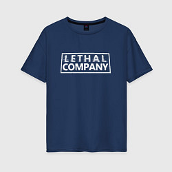 Футболка оверсайз женская Lethal Company: Logo, цвет: тёмно-синий