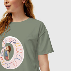 Футболка оверсайз женская Хочу орать, цвет: авокадо — фото 2