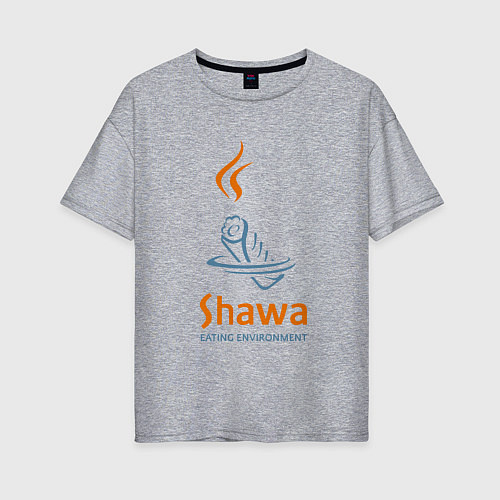 Женская футболка оверсайз Shawa eating environment / Меланж – фото 1