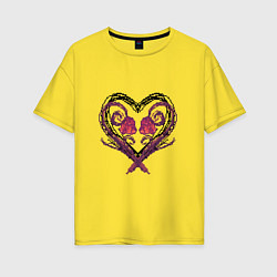 Женская футболка оверсайз Пиксельное сердце