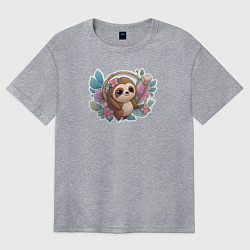 Женская футболка оверсайз Маленький ленивец