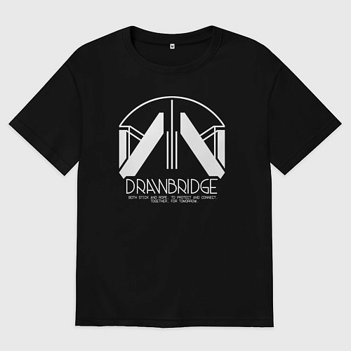Женская футболка оверсайз Drawbridge logo death stranding 2 / Черный – фото 1