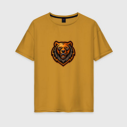Женская футболка оверсайз Векторный медведь