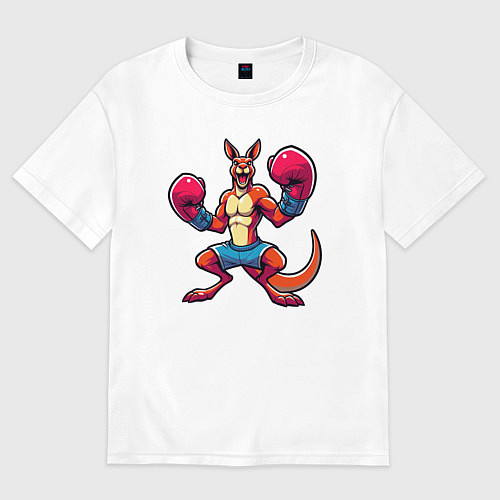 Женская футболка оверсайз Кенгуру боксер / Белый – фото 1