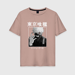 Женская футболка оверсайз Аниме Токийский гуль Канеки Кен