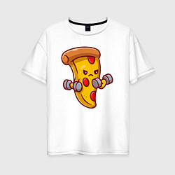 Женская футболка оверсайз Пицца на спорте