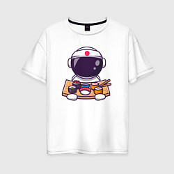 Футболка оверсайз женская Space sushi, цвет: белый