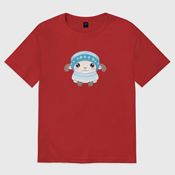 Футболка оверсайз женская Маленькая овечка, цвет: красный