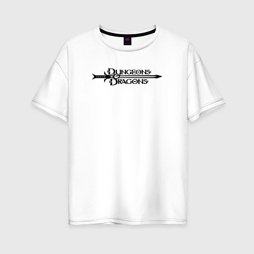 Женская футболка оверсайз Днд лого с мечом / Белый – фото 1