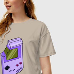 Футболка оверсайз женская Sweet game boy, цвет: миндальный — фото 2