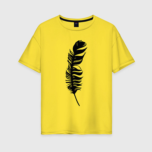Женская футболка оверсайз Перо ангельское / Желтый – фото 1