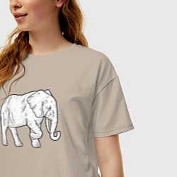Футболка оверсайз женская Elephant, цвет: миндальный — фото 2
