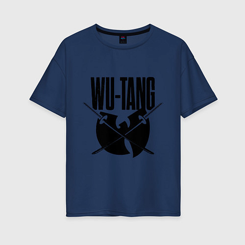 Женская футболка оверсайз Wu tang catana / Тёмно-синий – фото 1