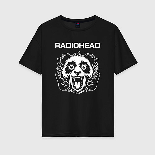 Женская футболка оверсайз Radiohead rock panda / Черный – фото 1