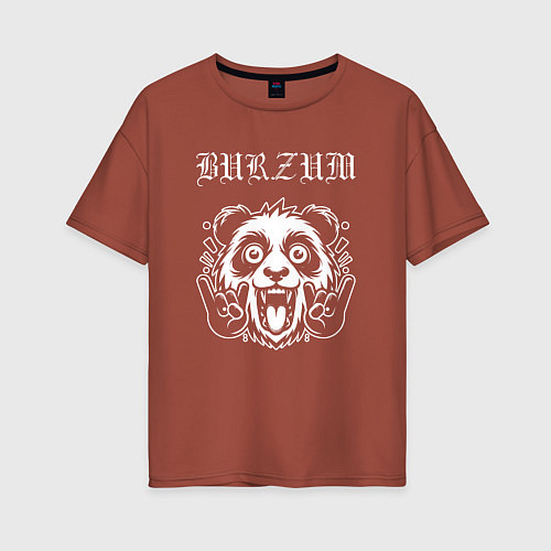 Женская футболка оверсайз Burzum rock panda / Кирпичный – фото 1