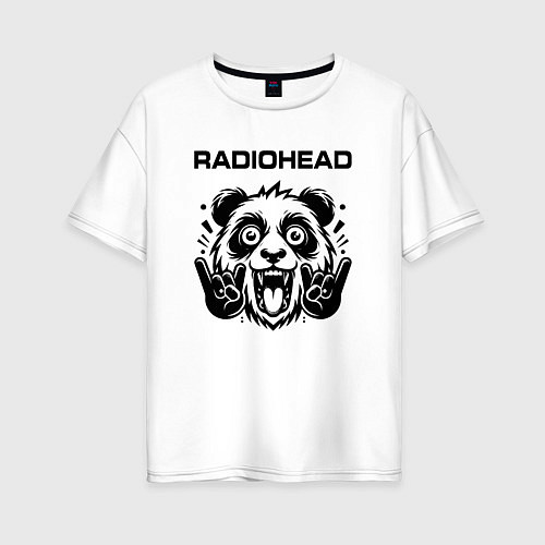 Женская футболка оверсайз Radiohead - rock panda / Белый – фото 1