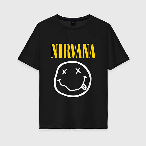 Женская футболка оверсайз Nirvana original / Черный – фото 1