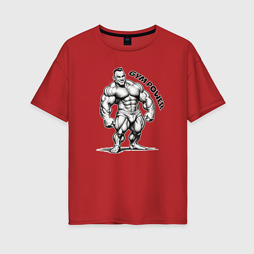 Женская футболка оверсайз Gym power энергия зала / Красный – фото 1